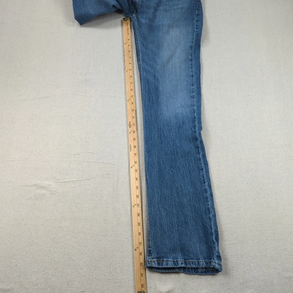 Levis Jeans Mens 32x34 Blue 527 Boot Cut Western Cowboy Distressed